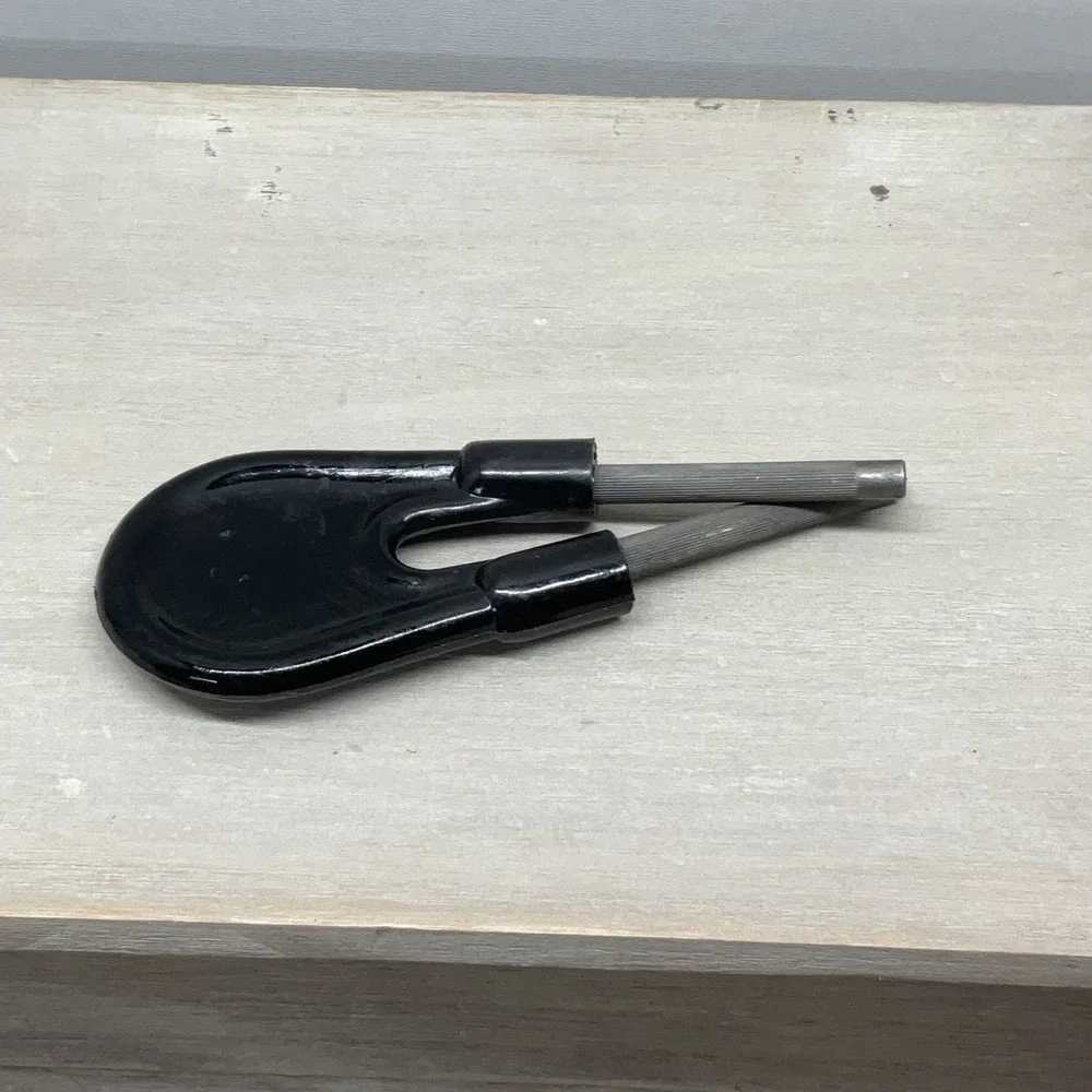 Vintage Made in Germany Handheld V-Shape Knife Sharpener Black Handle 4.25in